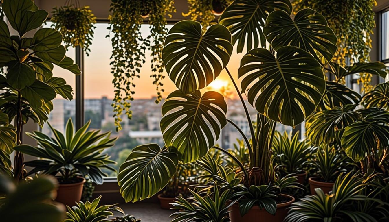 Lush indoor garden